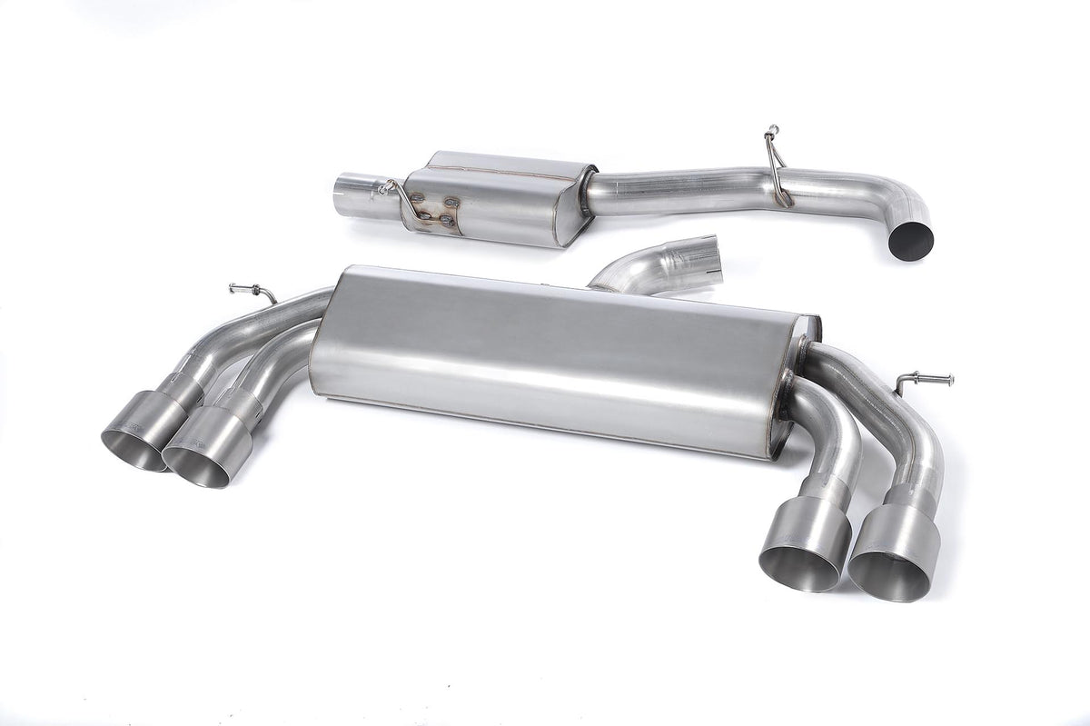 Scarico cat-back Milltek Race Resonated senza valvole con finalini GT-100 in titanio per Audi S3 8V / 8V.2 3 porte 2.0 T