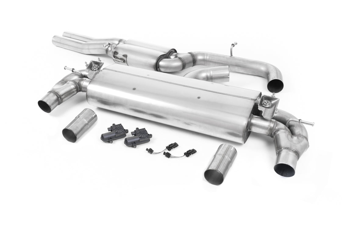 Scarico cat-back Milltek Resonated omologato con finalini ovali neri Cerakote per Audi RS3 8V Berlina 400cv (2017+)