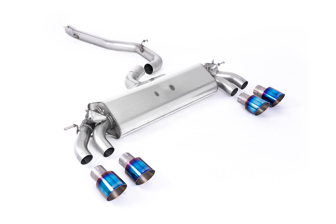 Scarico GPF-back Milltek Non-resonated con finalini GT-100 in titanio bruciato per Audi S3 8V.2 3 porte 2.0 TFSI quattro