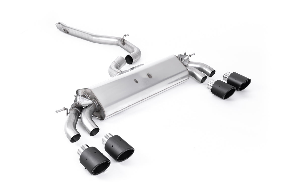 Scarico GPF-back Milltek Non-resonated con finalini Jet-100 in carbonio per Audi S3 8V.2 3 porte 2.0 TFSI quattro (con G