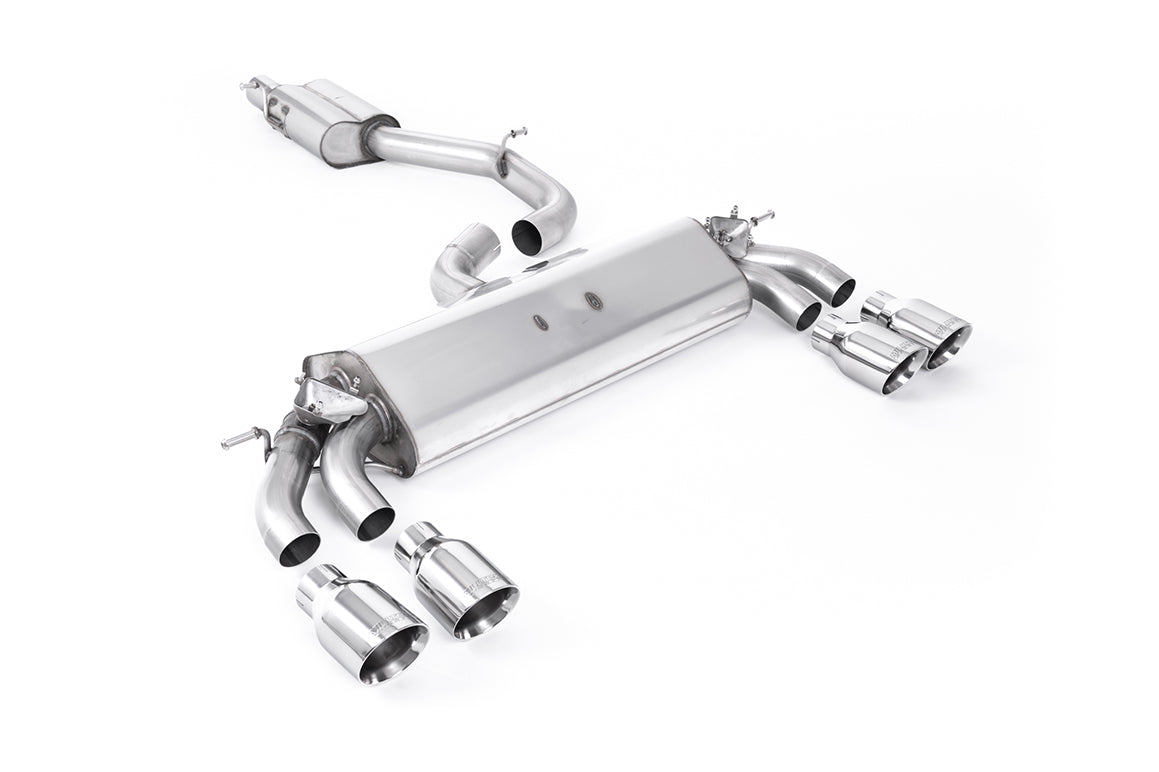 Scarico GPF-back Milltek Resonated omologato con finalini GT-100 lucidi per Audi S3 8V.2 3 porte 2.0 TFSI quattro (con G