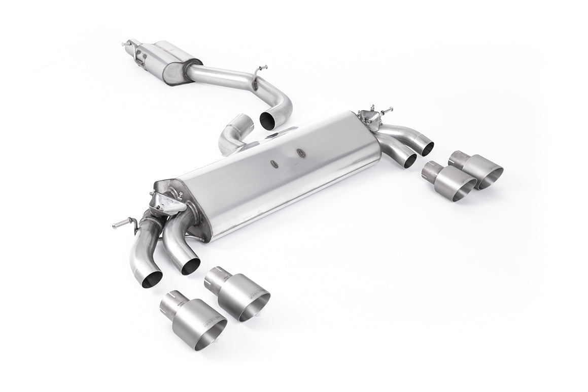 Scarico GPF-back Milltek Resonated omologato con finalini GT-100 in titanio per Audi S3 8V.2 3 porte 2.0 TFSI quattro (c