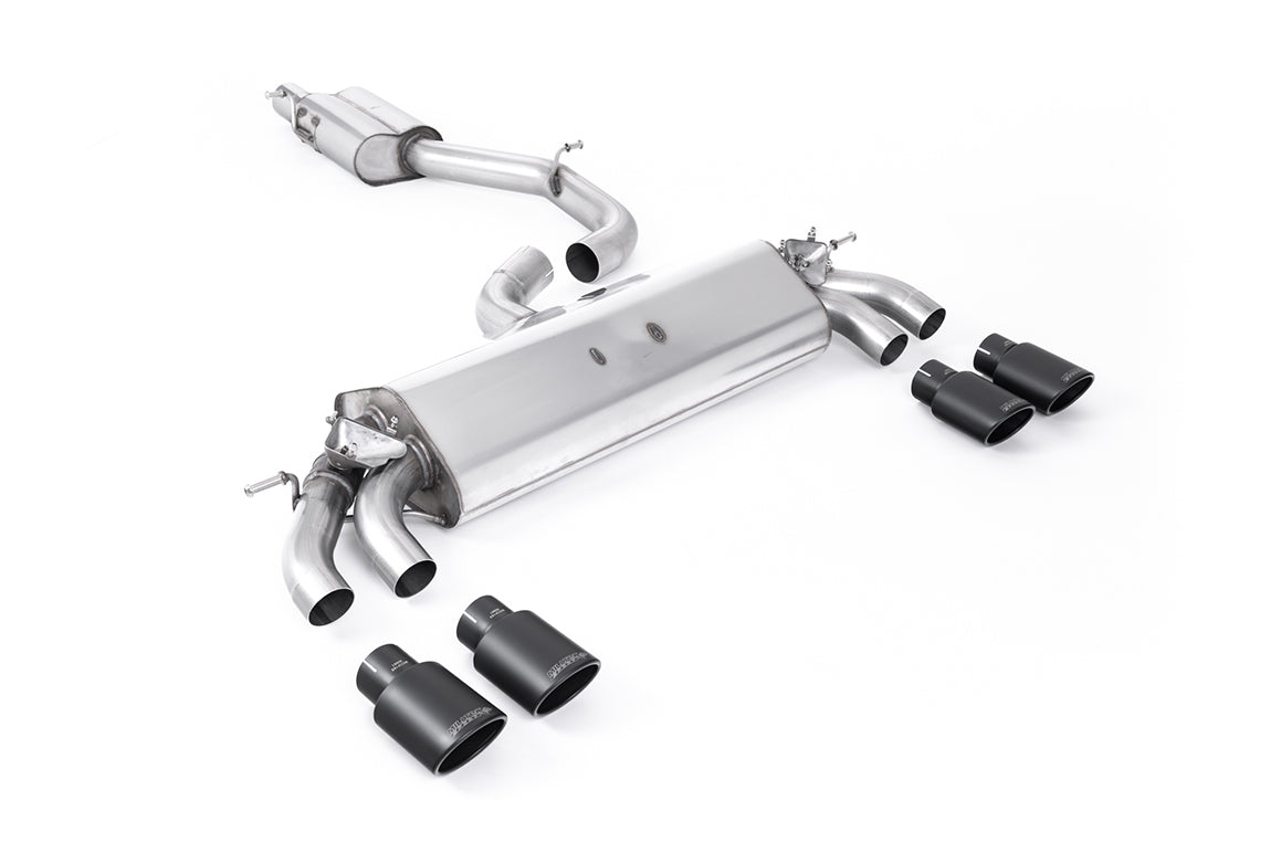 Scarico GPF-back Milltek Resonated omologato con finalini ovali neri Cerakote per Audi S3 8V.2 3 porte 2.0 TFSI quattro 