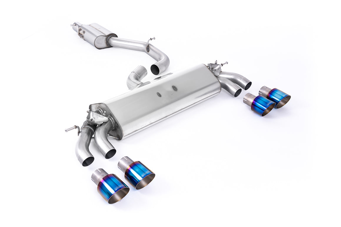 Scarico GPF-back Milltek Resonated omologato con finalini GT-100 in titanio bruciato per Audi S3 8V.2 3 porte 2.0 TFSI q