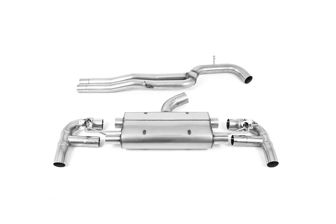 Scarico cat-back Milltek Non-resonated da 80 mm con finalini ovali neri Cerakote per Audi RS3 8V Sportback 400cv (restyl