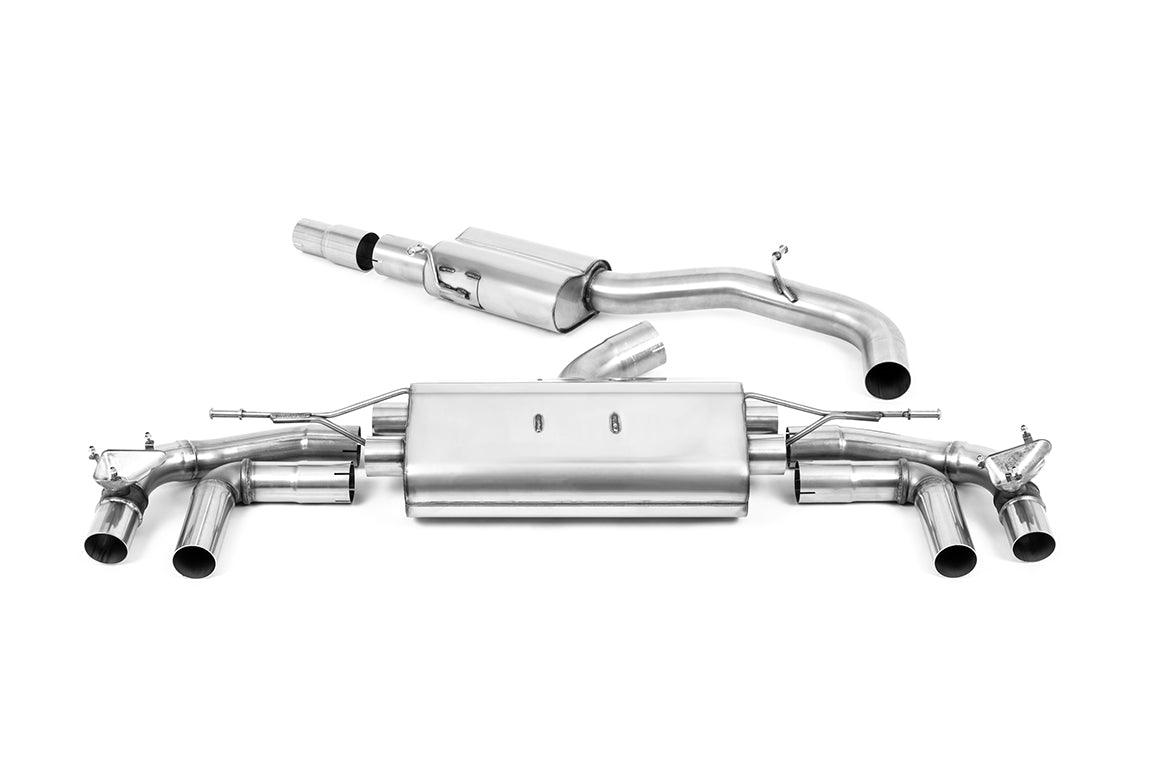 Scarico GPF-back Milltek Resonated omologato con finalini ovali neri Cerakote per Audi S3 8Y Sportback 2.0 TFSI 310/333c