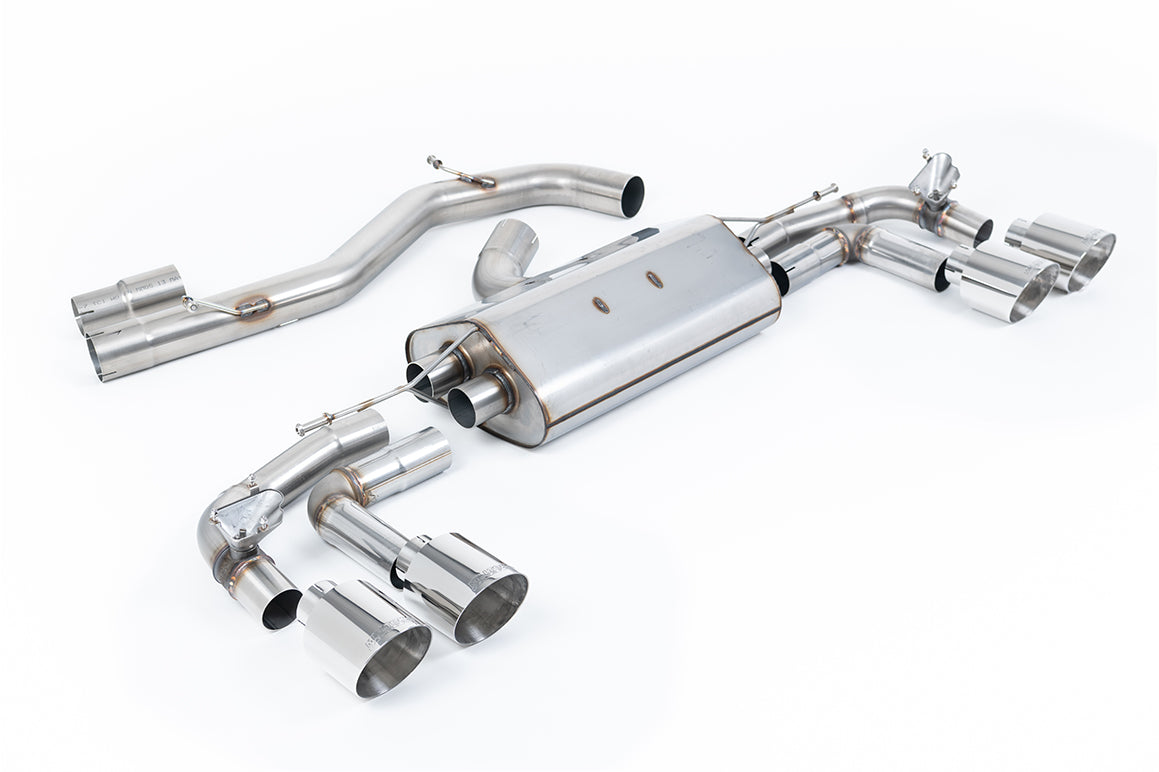 Scarico GPF-back Milltek Non-resonated con finalini GT-115 lucidi per Audi S3 8Y Sportback 2.0 TFSI 310/333cv (con GPF, 