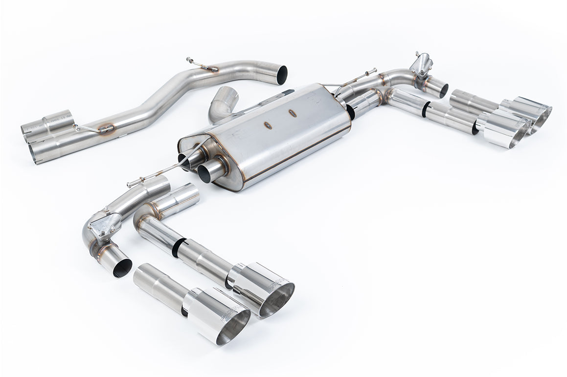 Scarico GPF-back Milltek Non-resonated con finalini GT-115 lucidi per Audi S3 8Y Sedan 2.0 TFSI 310/333cv (con GPF, dal 