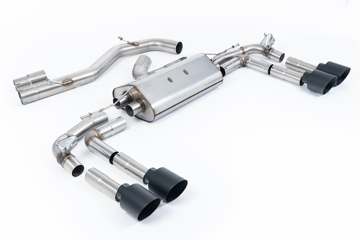 Scarico GPF-back Milltek Non-resonated con finalini GT-115 neri Cerakote per Audi S3 8Y Sedan 2.0 TFSI 310/333cv (con GP