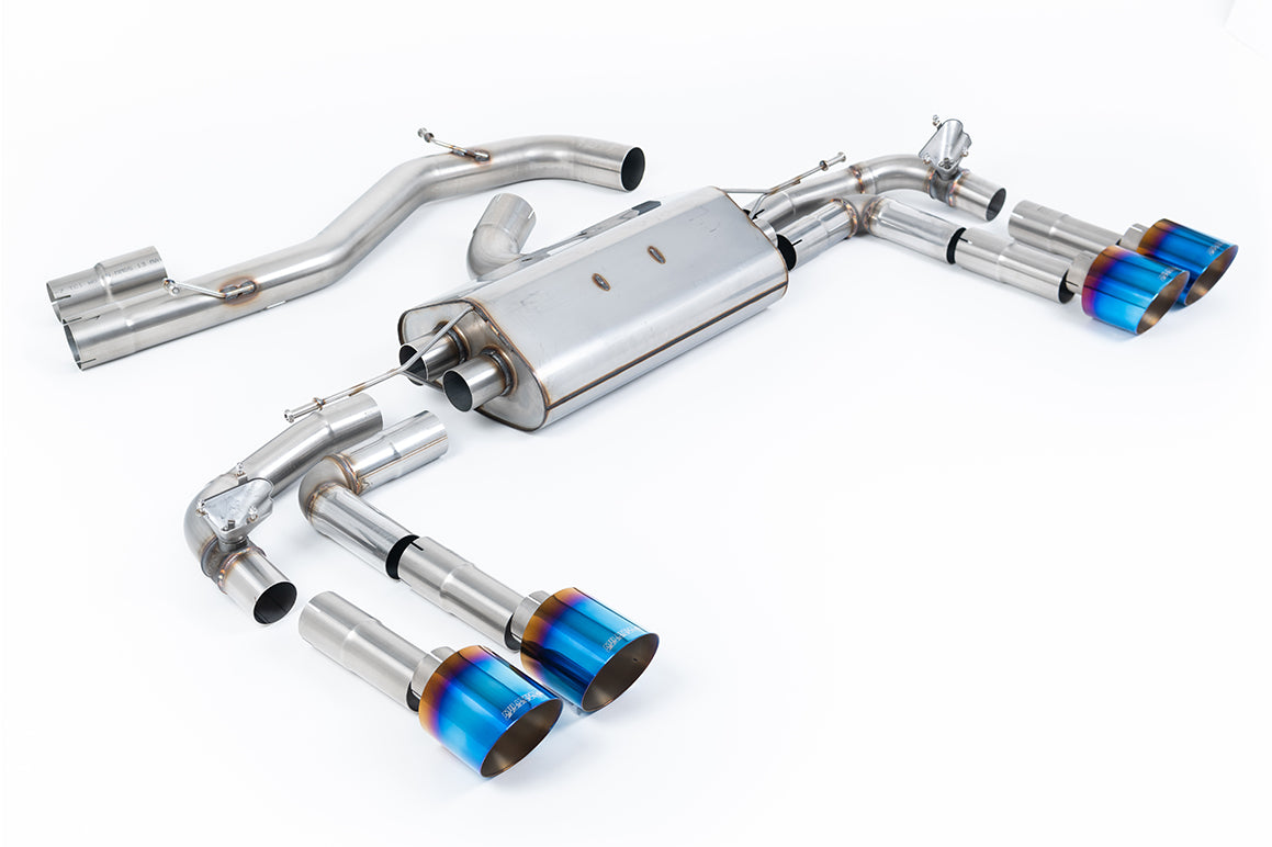Scarico GPF-back Milltek Non-resonated con finalini GT-115 in titanio bruciato per Audi S3 8Y Sedan 2.0 TFSI 310/333cv (