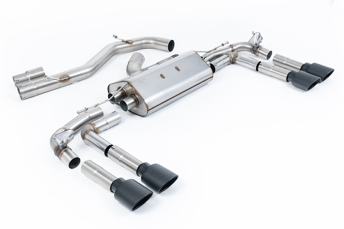 Scarico GPF-back Milltek Non-resonated con finalini ovali neri Cerakote per Audi S3 8Y Sedan 2.0 TFSI 310/333cv (con GPF
