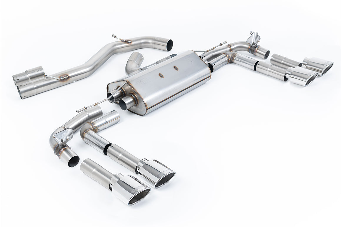 Scarico GPF-back Milltek Non-resonated con finalini ovali lucidi per Audi S3 8Y Sedan 2.0 TFSI 310/333cv (con GPF, dal 2