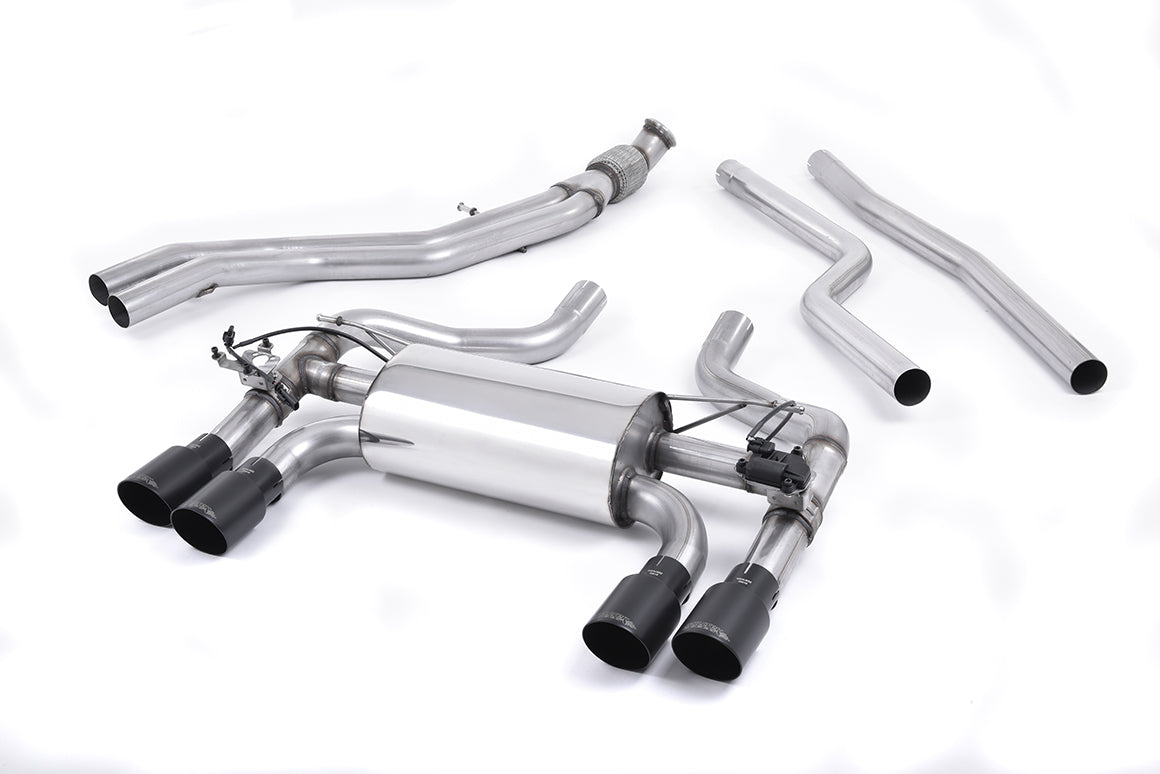 Scarico cat-back Milltek omologato con finalini GT-90 neri Cerakote per BMW M2 F87 (2016-2018) - SSXBM1034