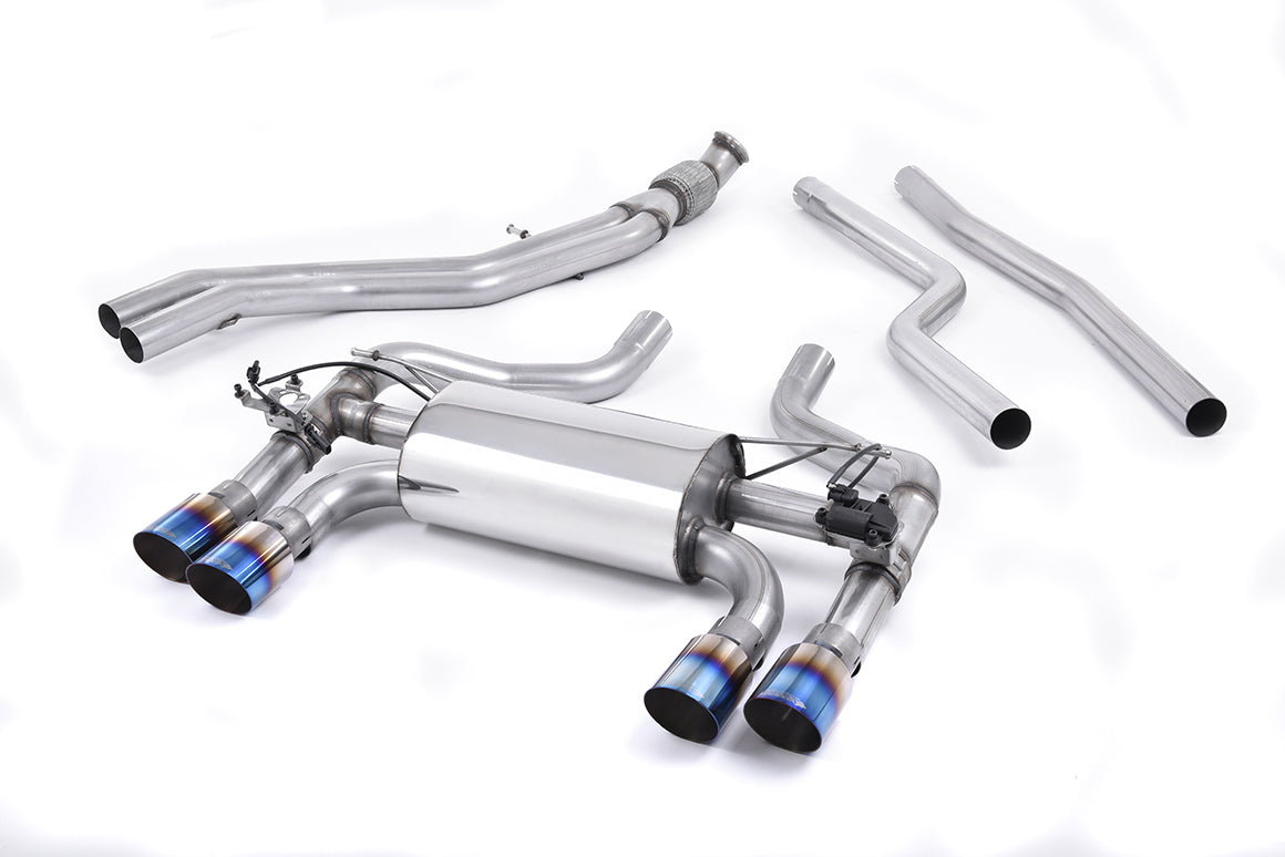 Scarico cat-back Milltek omologato con finalini GT-90 in titanio bruciato per BMW M2 F87 (2016-2018) - SSXBM1036