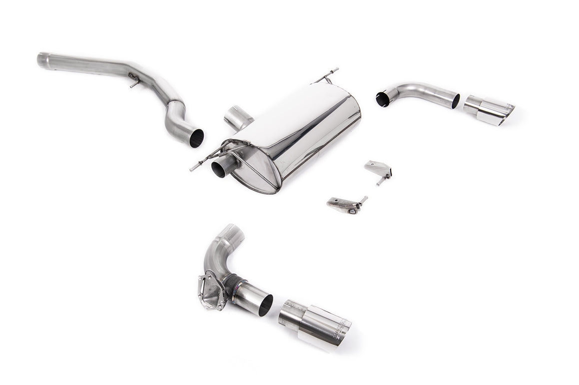 Scarico GPF-back Milltek Non-resonated con finalini GT-90 lucidi per BMW M240i F22 LCI coupé non xDrive (con GPF, 2019-2