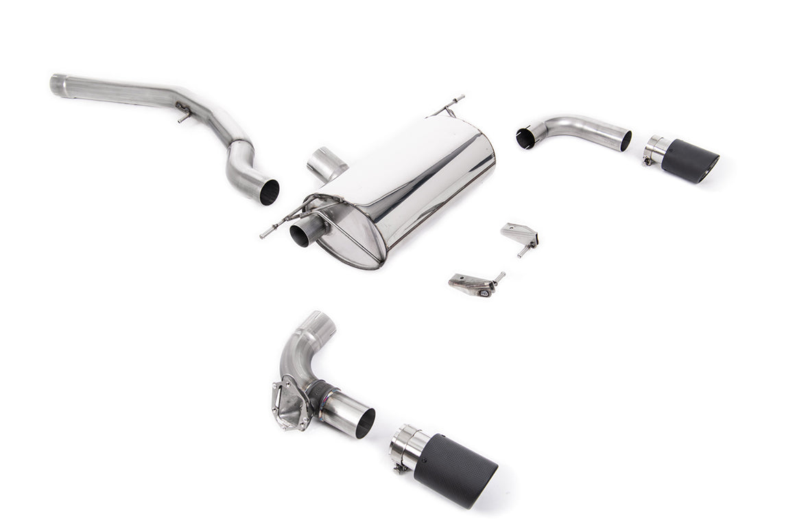 Scarico GPF-back Milltek Non-resonated con finalini Jet-90 in carbonio per BMW M240i F22 LCI coupé non xDrive (con GPF, 