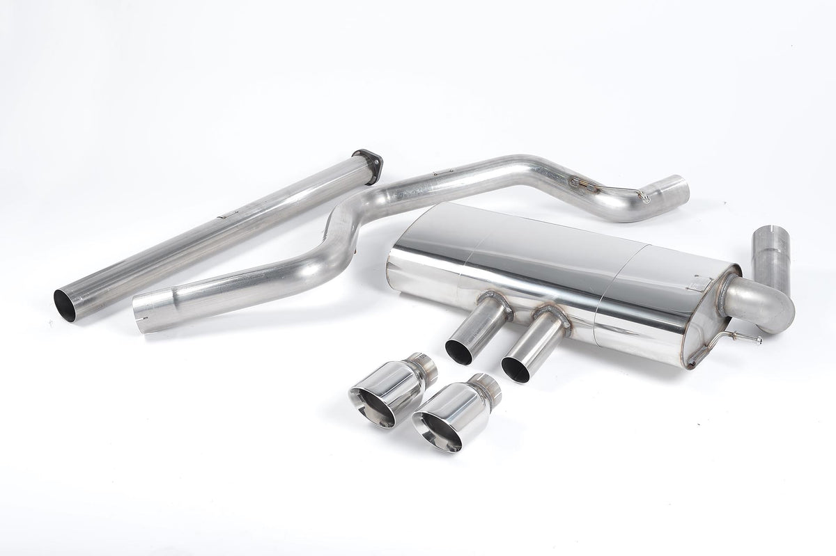 Scarico cat-back Milltek Non-resonated con finalini GT-100 lucidi per Ford Focus ST Mk3 2.0 EcoBoost 5 porte (2012-2018)