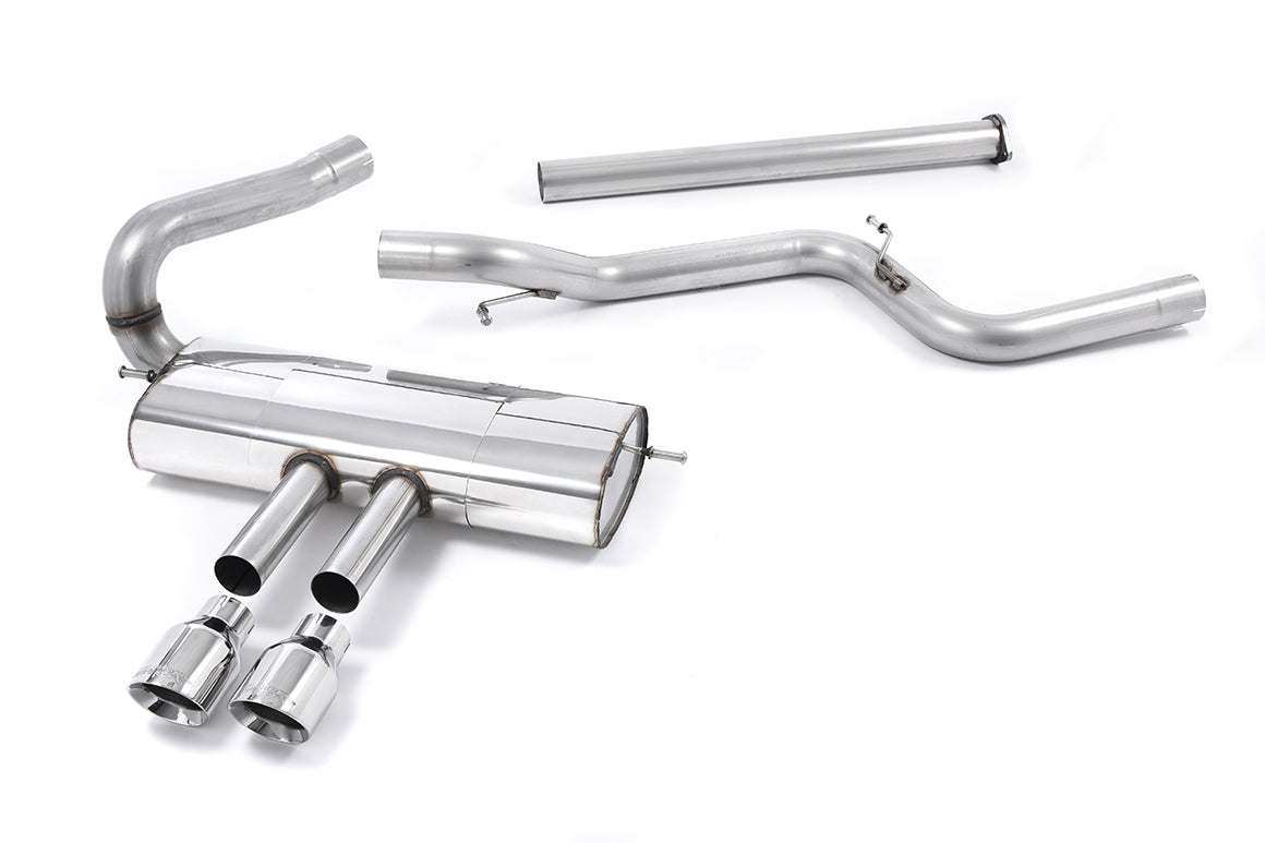Scarico cat-back Milltek Non-resonated con finalini GT-100 lucidi per Ford Focus ST Mk3 2.0 EcoBoost station wagon e ber