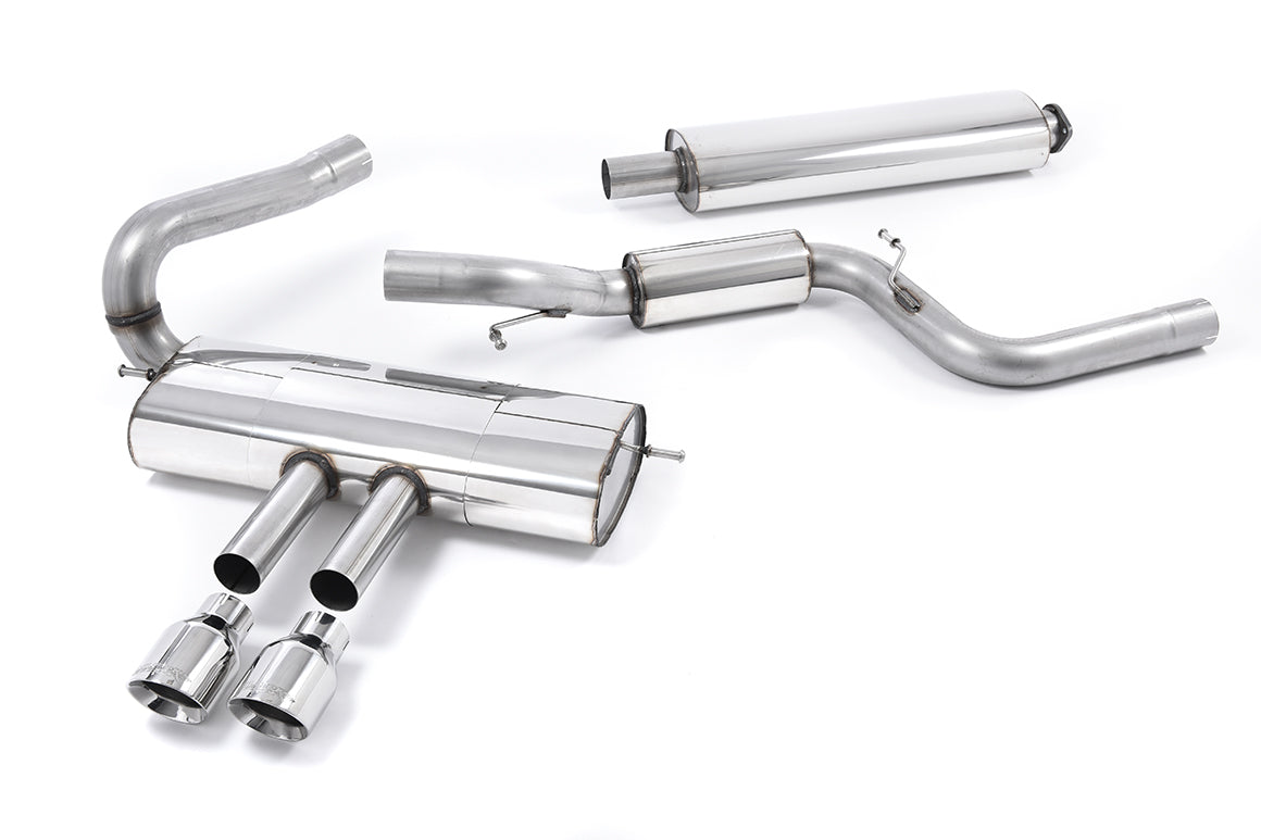 Scarico cat-back Milltek Resonated omologato con finalini GT-100 lucidi per Ford Focus ST Mk3 2.0 EcoBoost station wagon