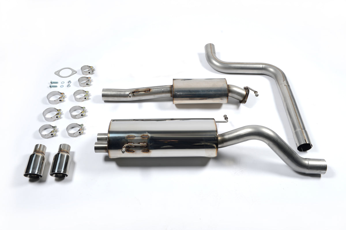 Scarico cat-back Milltek Race Resonated con finalini GT-80 lucidi per Ford Fiesta ST Mk7 1.6 EcoBoost 182/200cv (2013-20