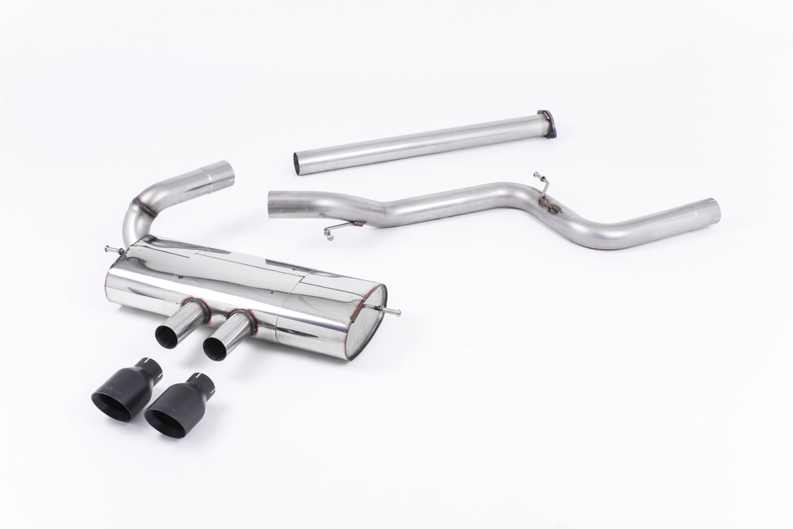 Scarico cat-back Milltek Non-resonated con finalini GT-100 neri Cerakote per Ford Focus ST Mk3 2.0 EcoBoost 5 porte (201