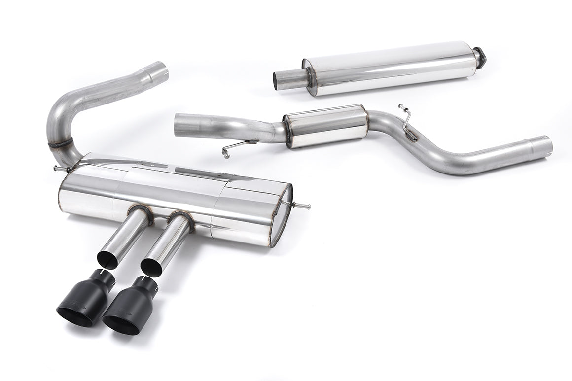 Scarico cat-back Milltek Resonated omologato con finalini GT-100 neri Cerakote per Ford Focus ST Mk3 2.0 EcoBoost statio