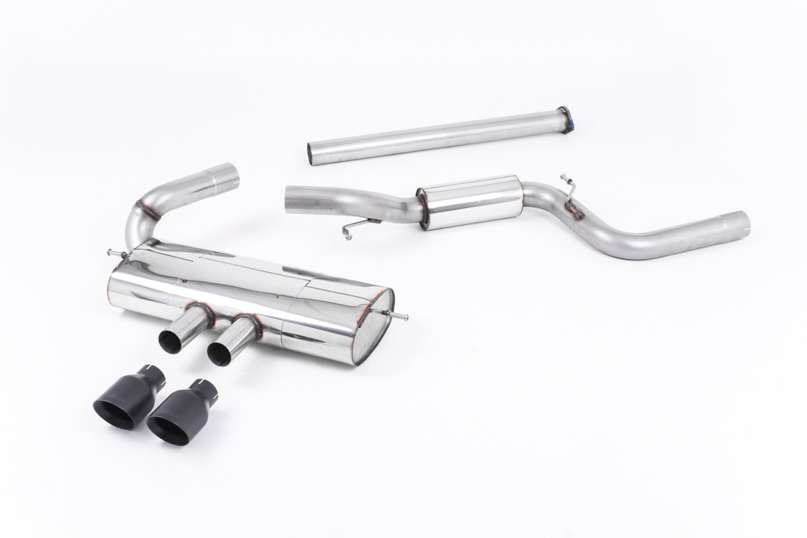 Scarico cat-back Milltek Part-resonated con finalini GT-100 neri Cerakote per Ford Focus ST Mk3 2.0 EcoBoost 5 porte (20