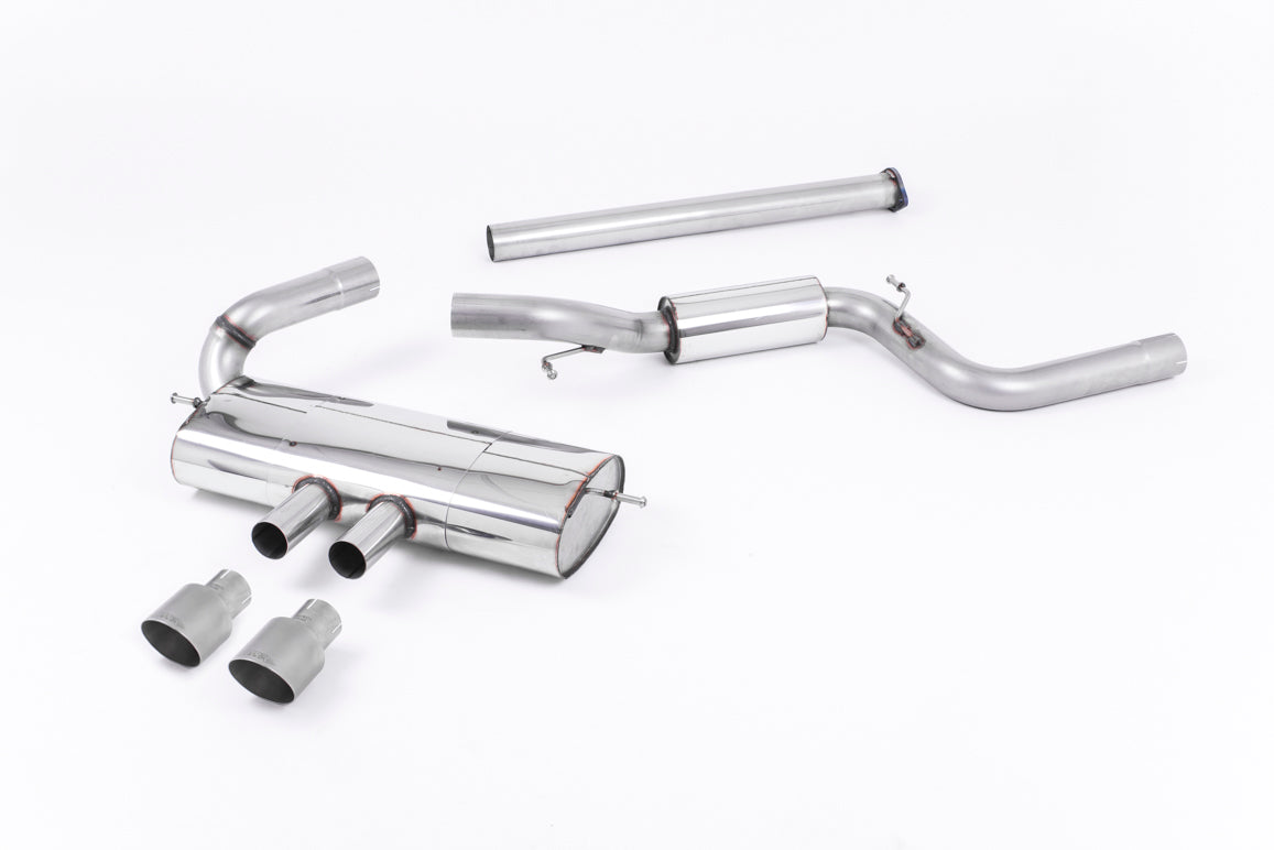 Scarico cat-back Milltek Part-resonated con finalini GT-100 in titanio per Ford Focus ST Mk3 2.0 EcoBoost 5 porte (2012-