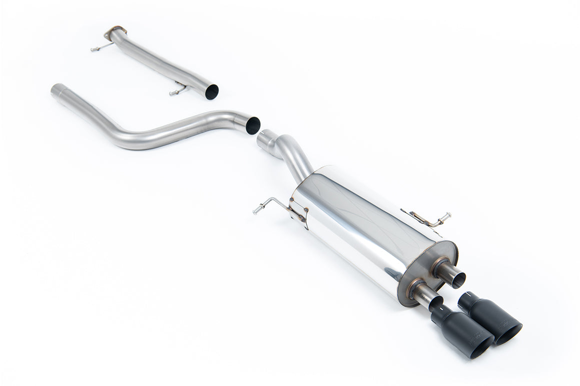Scarico cat-back Milltek Non-resonated con finalini GT-80 neri Cerakote per Ford Fiesta ST Mk7 1.6 EcoBoost 182/200cv (2