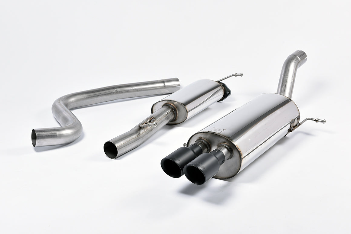 Scarico cat-back Milltek Race Resonated con finalini GT-80 neri Cerakote per Ford Fiesta ST Mk7 1.6 EcoBoost 182/200cv (