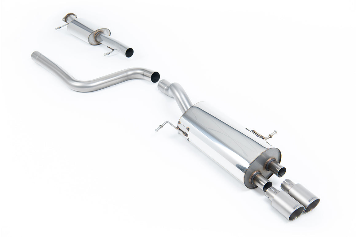Scarico cat-back Milltek Resonated SSXFD143 per Ford Fiesta ST Mk7 con finalini GT-80 in titanio