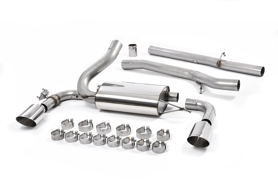 Scarico cat-back Milltek Non-resonated con finalini GT-115 lucidi per Ford Focus RS Mk3 2.3 EcoBoost (2016-2018) - SSXFD