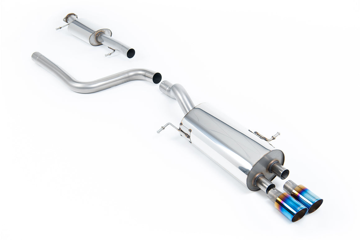 Scarico cat-back Milltek Resonated omologato con finalini GT-80 in titanio bruciato per Ford Fiesta ST Mk7 1.6 EcoBoost 