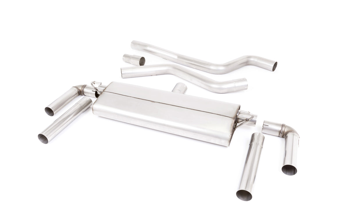 Scarico GPF-back Milltek omologato con finalini GT-115 neri Cerakote per Ford Focus ST Mk4 2.3 EcoBoost Station Wagon (c