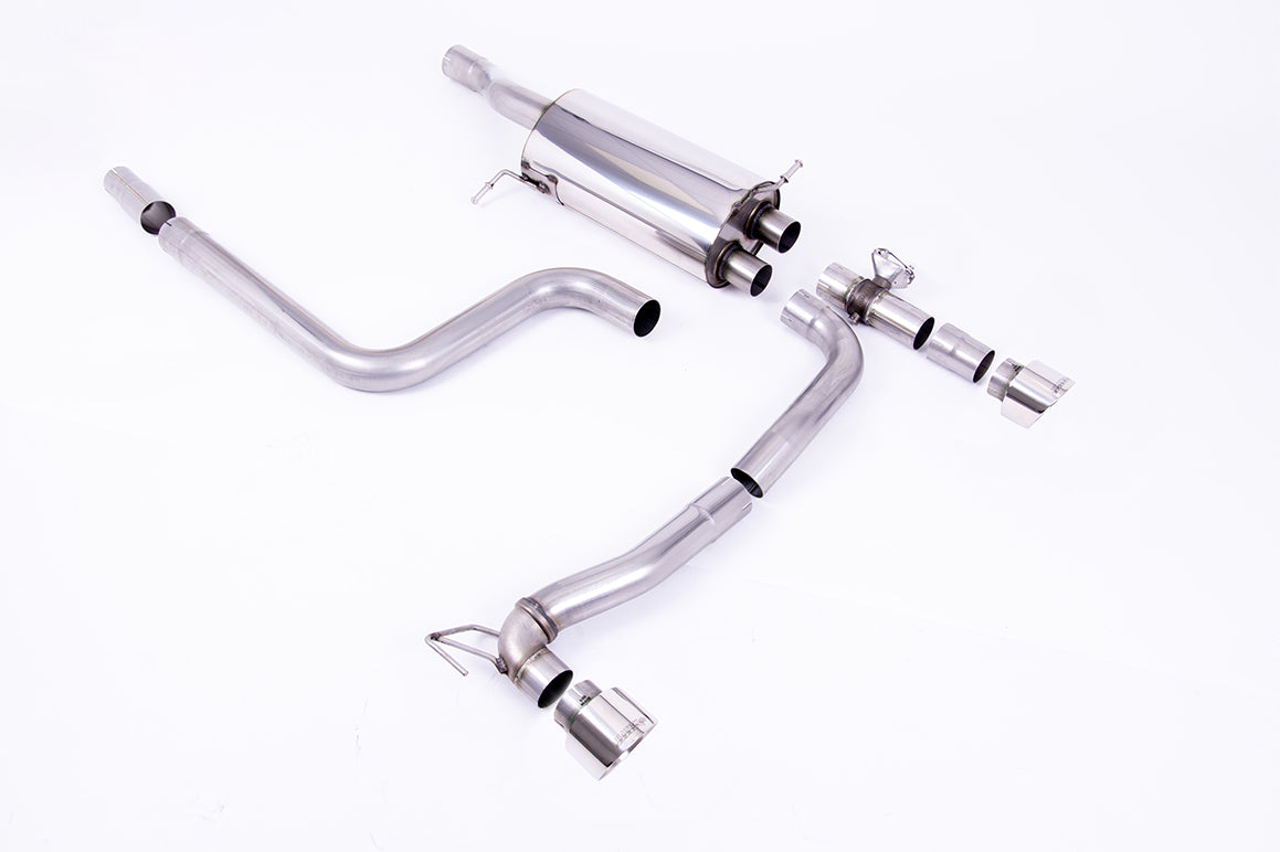 Scarico GPF-back Milltek omologato doppia uscita Maxton con finalini GT-100 lucidi per Ford Fiesta ST Mk8 1.5 EcoBoost 2