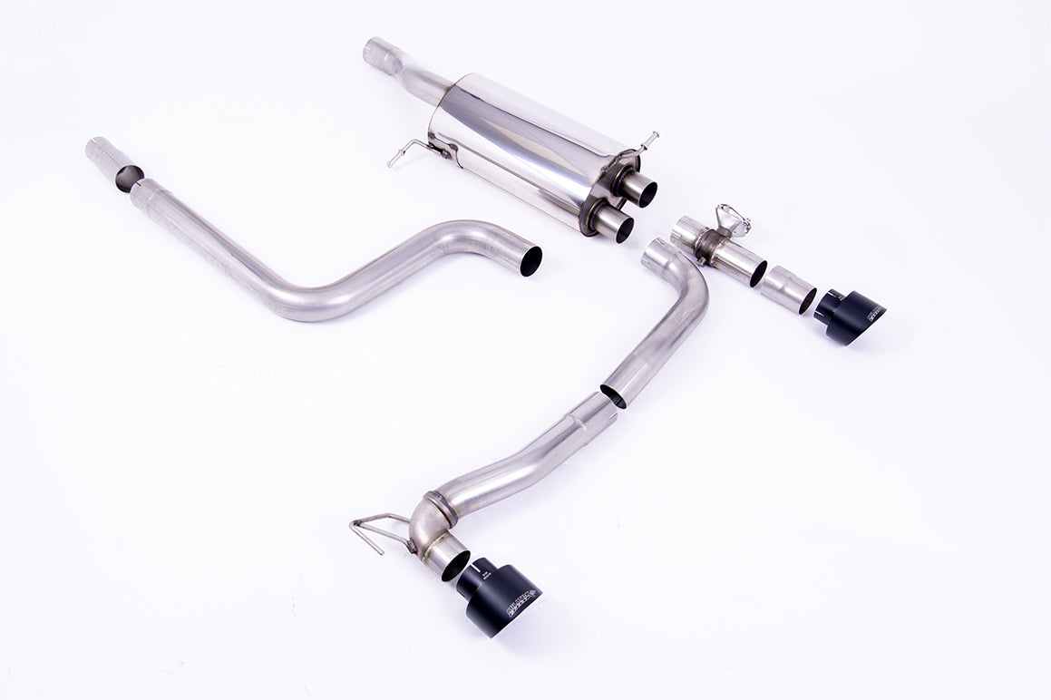 Scarico GPF-back Milltek omologato doppia uscita Maxton con finalini GT-100 neri Cerakote per Ford Fiesta ST Mk8 1.5 Eco