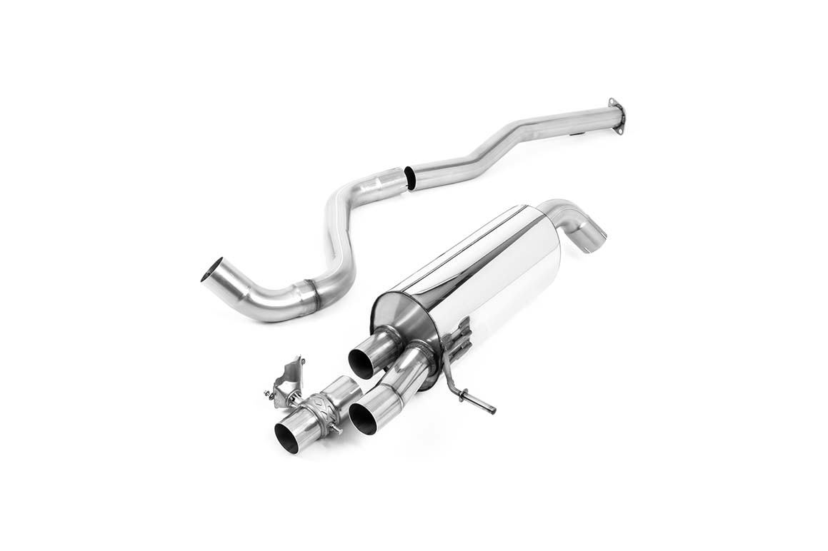 Scarico GPF-back Milltek Non-resonated con finalini GT-90 lucidi per Hyundai i20 N 1.6 T-GDI 204cv (con GPF, dal 2021) -