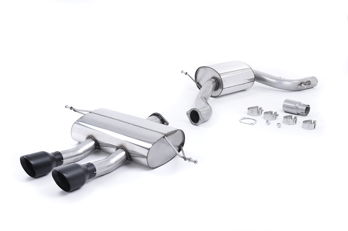 Scarico cat-back Milltek Resonated omologato con finalini doppi GT-100 neri Cerakote per Seat Leon 1P Cupra R 2.0 TSI 26