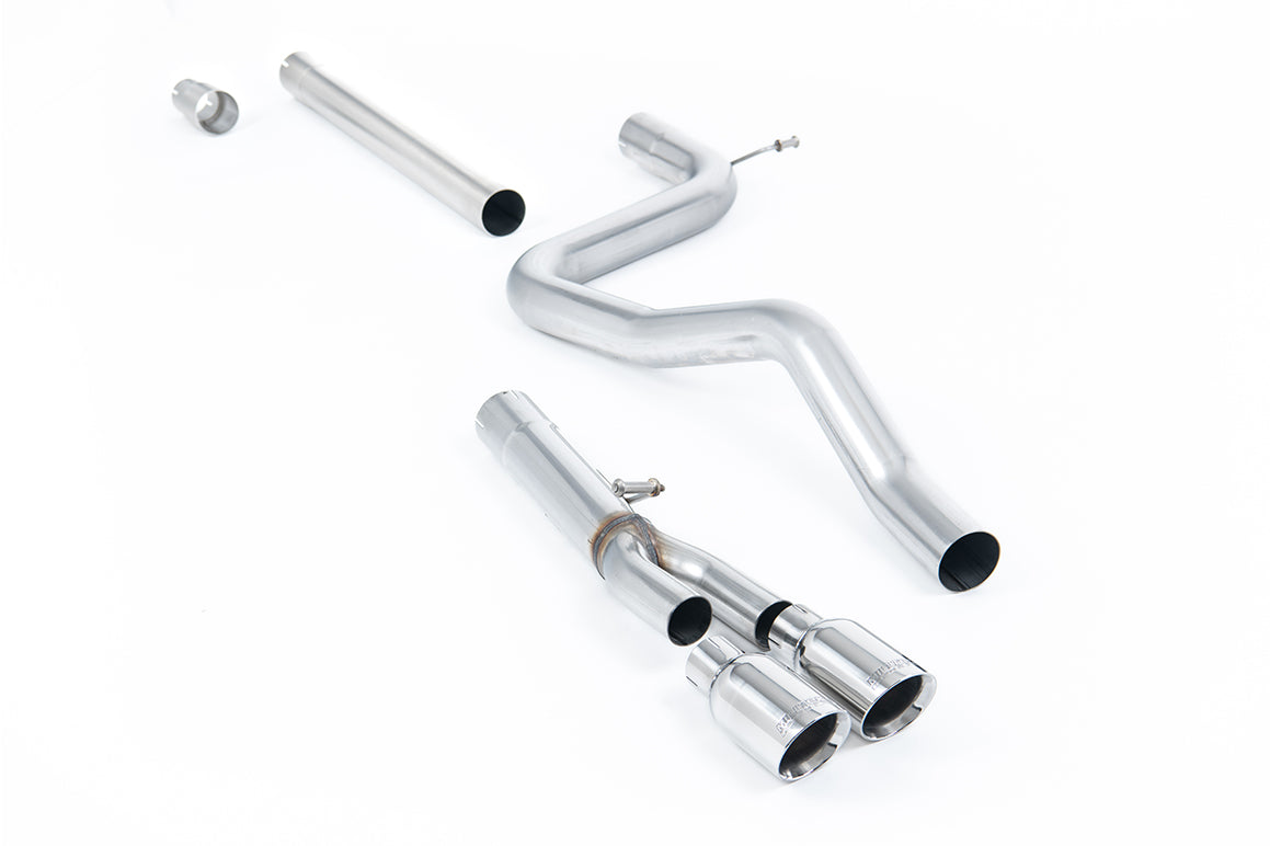 Scarico cat-back Milltek Non-resonated con finalini GT-80 lucidi per Seat Leon FR 5F 2.0 TDI 150cv 3 e 5 porte (2013-202