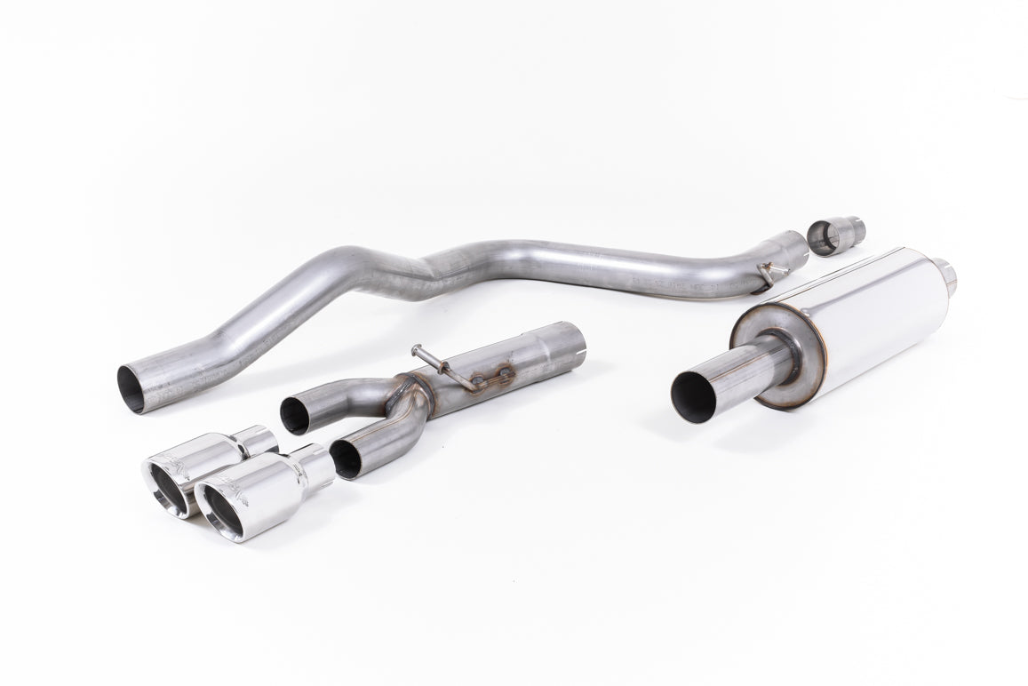 Scarico cat-back Milltek Resonated omologato con finalini GT-80 lucidi per Seat Leon FR 5F 2.0 TDI 150cv 3 e 5 porte (20