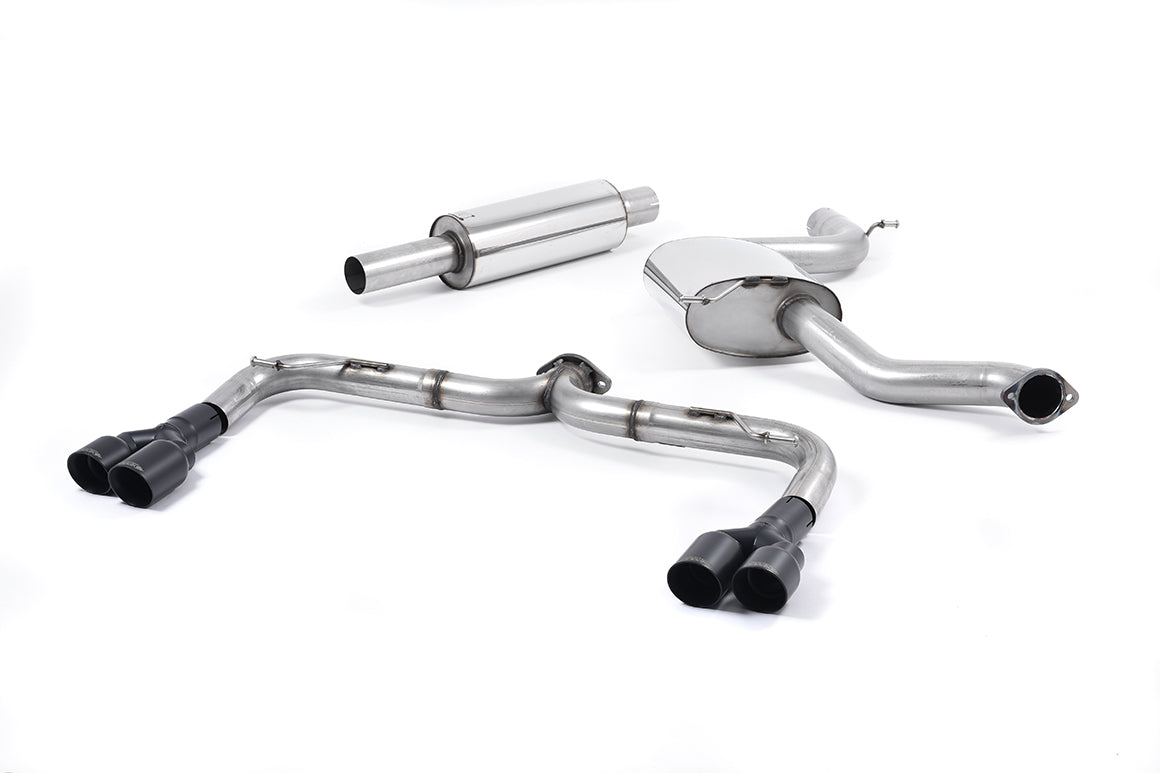 Scarico cat-back Milltek Non-resonated con finalini GT-80 neri Cerakote per Seat Leon Cupra 5F 280/290cv 3 e 5 porte (se