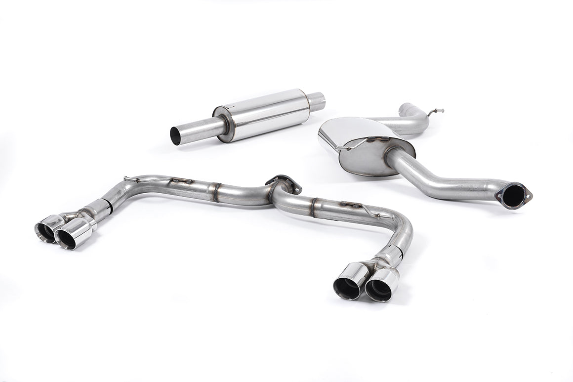 Scarico cat-back Milltek Non-resonated con finalini GT-80 lucidi per Seat Leon Cupra 5F 280/290cv 3 e 5 porte (senza GPF