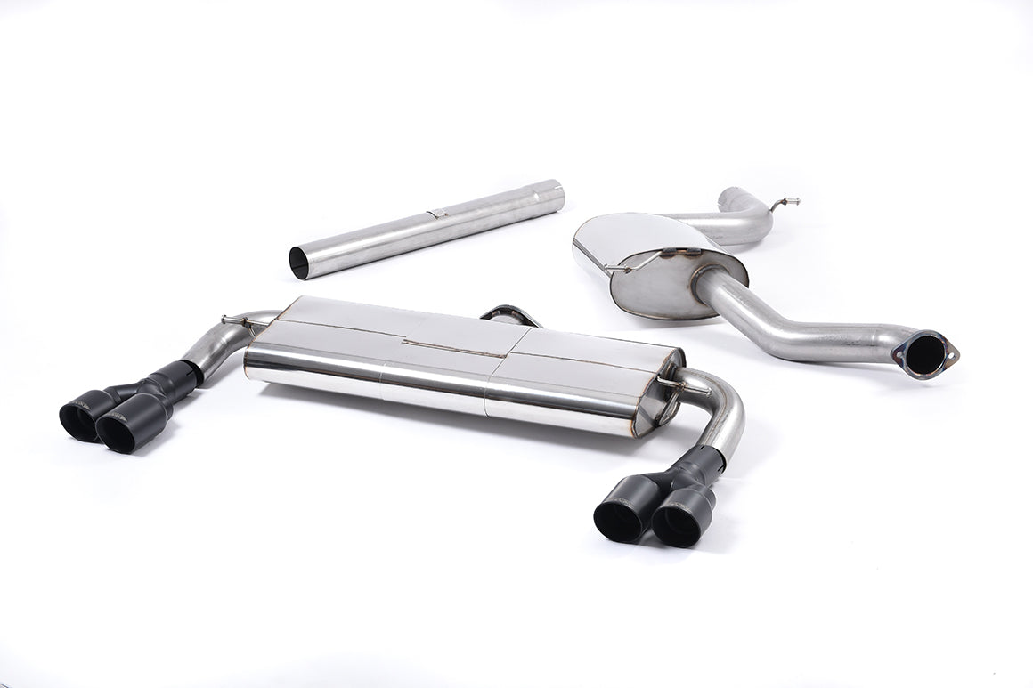 Scarico cat-back Milltek Resonated omologato con finalini GT-80 neri Cerakote per Seat Leon Cupra 5F 280/290cv 3 e 5 por