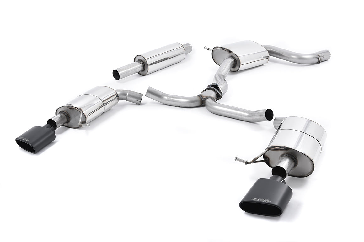 Scarico cat-back Milltek Resonated omologato con finalini ovali neri Cerakote per Seat Leon ST Cupra 5F 280/290cv (senza