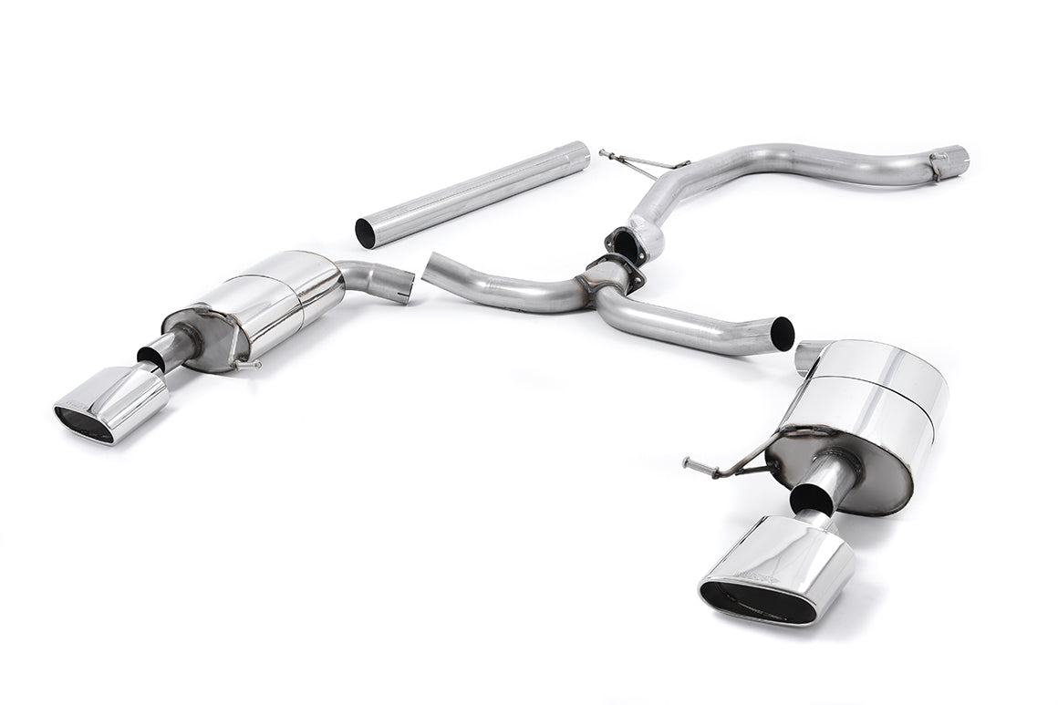Scarico cat-back Milltek Non-resonated con finalini ovali lucidi per Seat Leon ST Cupra 5F 280/290cv (senza GPF, 2015-20
