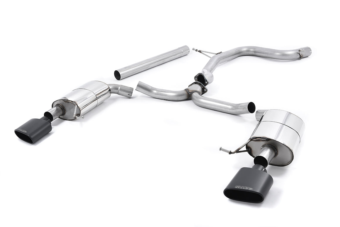 Scarico cat-back Milltek Non-resonated con finalini ovali neri Cerakote per Seat Leon ST Cupra 5F 280/290cv (senza GPF, 