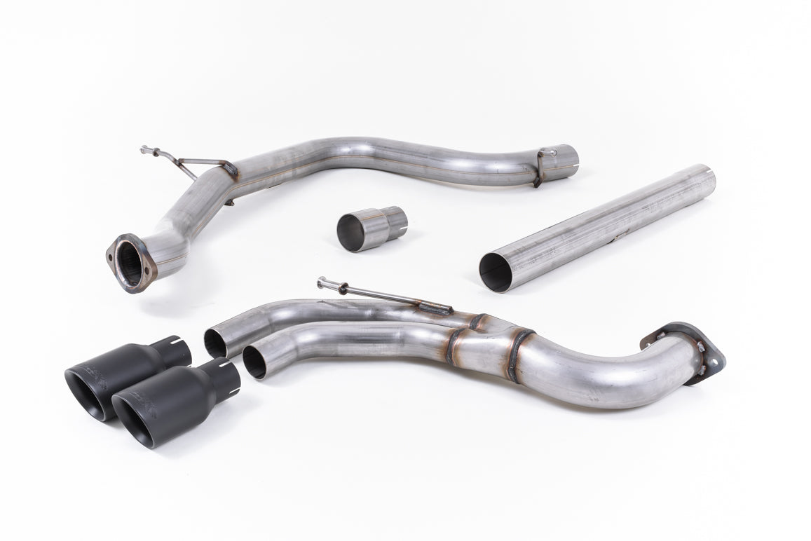 Scarico cat-back Milltek Non-resonated con finalini GT-80 neri Cerakote per Seat Leon FR 5F 2.0 TDI 184cv 3 e 5 porte (2
