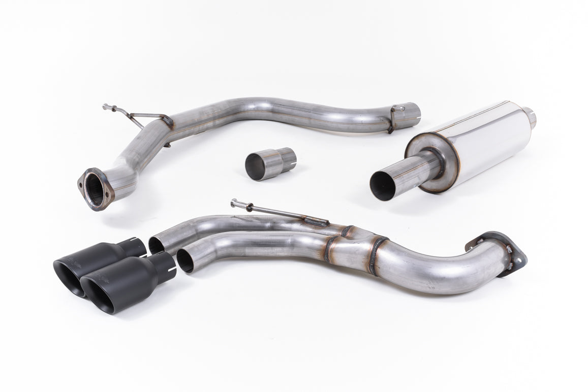 Scarico cat-back Milltek Resonated omologato con finalini GT-80 neri Cerakote per Seat Leon FR 5F 2.0 TDI 184cv 3 e 5 po