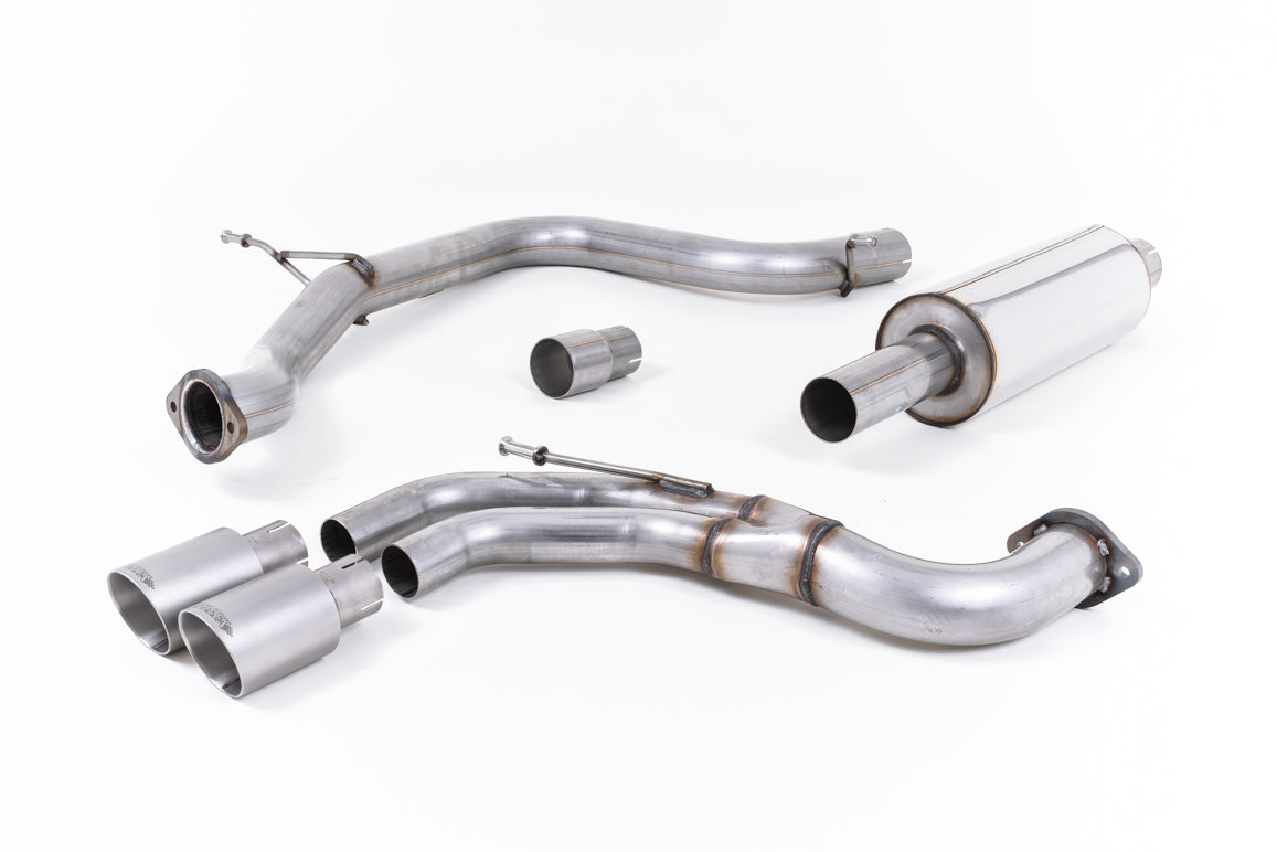 Scarico cat-back Milltek Resonated omologato con finalini GT-80 in titanio per Seat Leon FR 5F 2.0 TDI 184cv 3 e 5 porte
