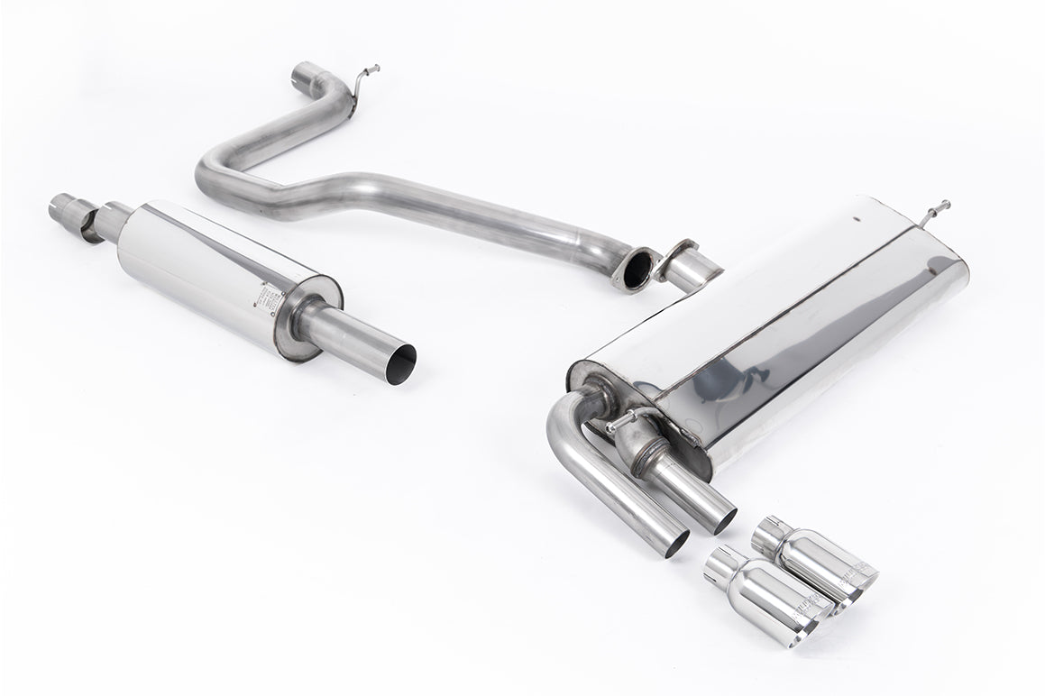 Scarico cat-back Milltek Resonated con finalini GT-80 lucidi per Seat Leon FR 5F 1.4 TSI 3 e 5 porte (2013-2018) - SSXSE